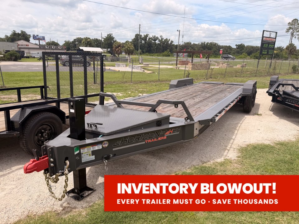 24' HEH Bumper Pull Equipment Trailer Drive Over Fenders Mega Ramps - (2) 10K Axles