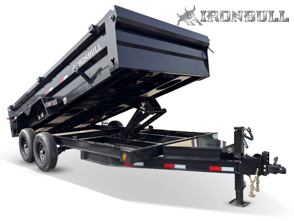 14' x 83" Iron Bull DTB Bumper Pull Dump Trailer 24" Side Walls - (2) 7,000 lb Axles