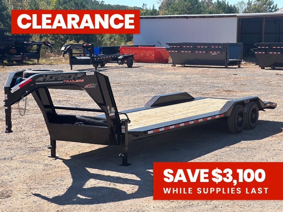 26' HEH Gooseneck Equipment Trailer (2) 10K Axles, Drive Over Fenders, 3' Dove W/ Slide In Ramps