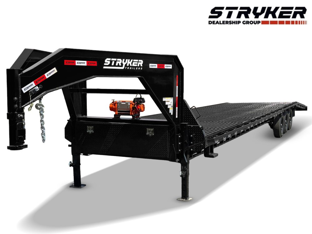44' Stryker Gooseneck Full Width Mesh Deck Multi Car Hauler (3) 7k Axles - 12k GVWR Derated
