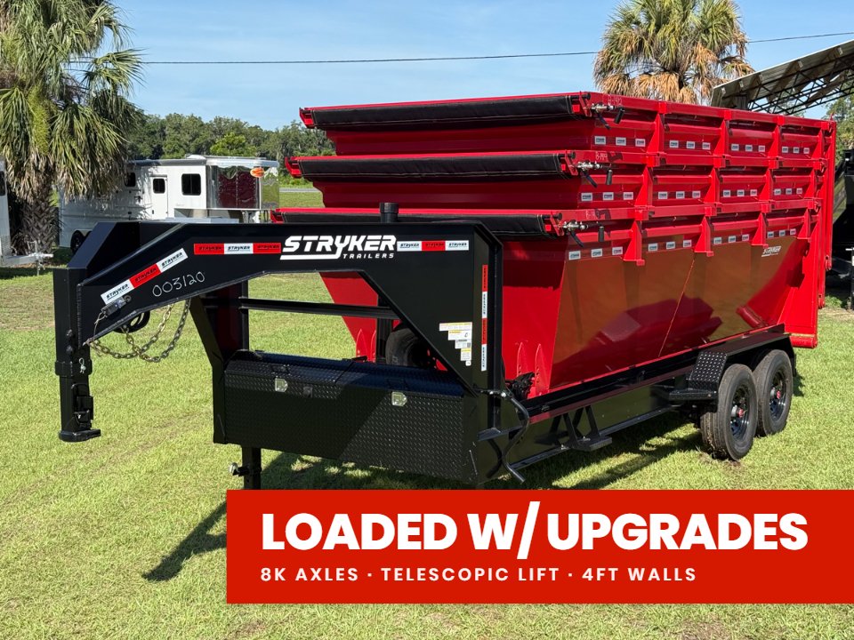 Stryker 16' GN Roll off Bundle (2) 8k Axles + 3 Bins w/ 4' Walls