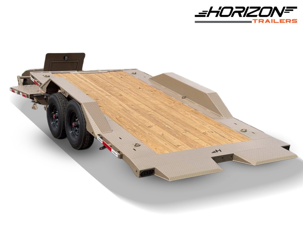 22' Horizon ETZ Bumper Pull Equipment Tilt Trailer Drive Over Fenders - (2) 8K Axles