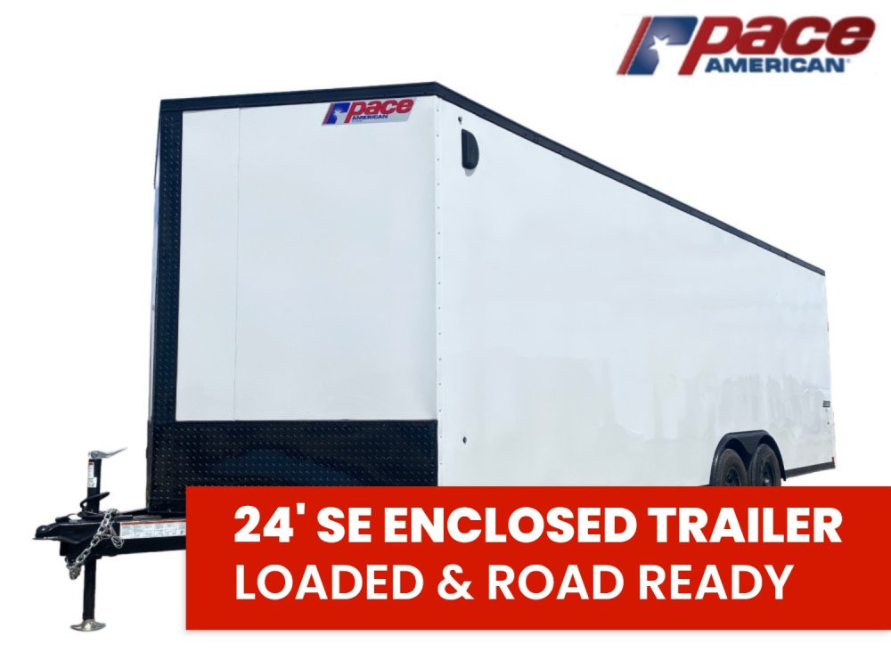 8.5 x 24 Journey SE Flat Top Sloped V Nose Car Hauler (2) 5200 lbs Axles