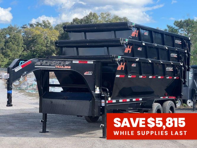 Horizon 16' HRD GN Roll off Bundle (2) 10k Axles + 3 Bins w/ 4' Walls