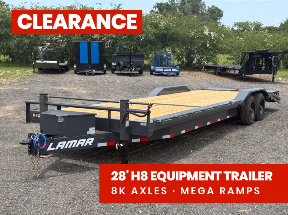 28' H8 Pintle Hitch Mega Ramps 8K Axles