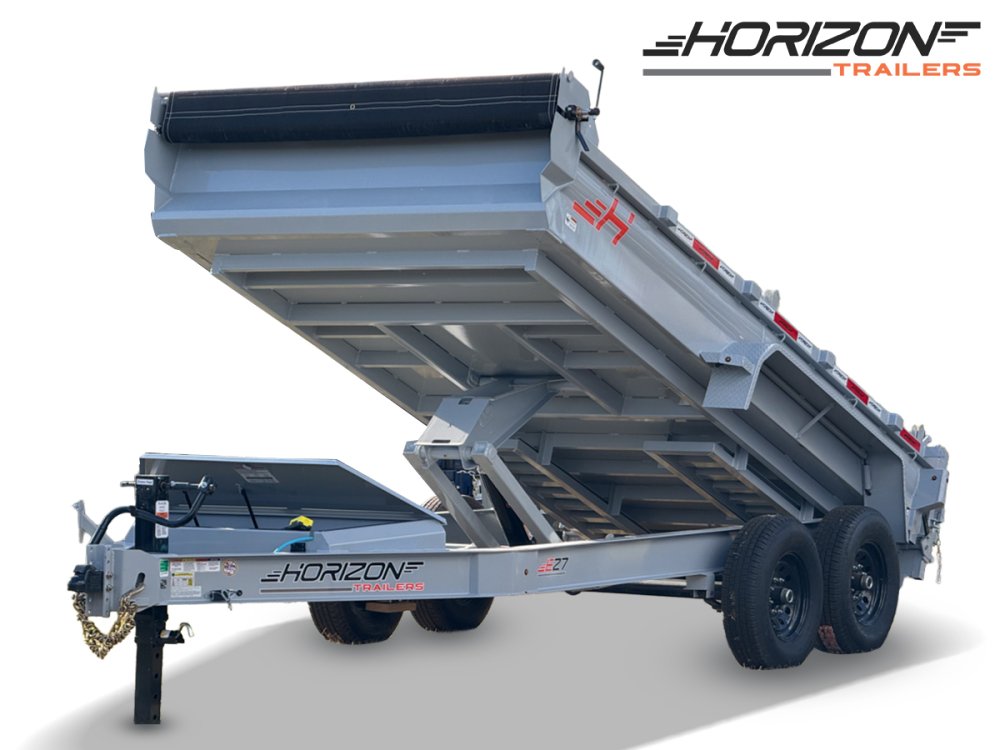 14' Horizon EZ7 Bumper Pull Dump Trailer 19" Sides - (2) 7K Axles