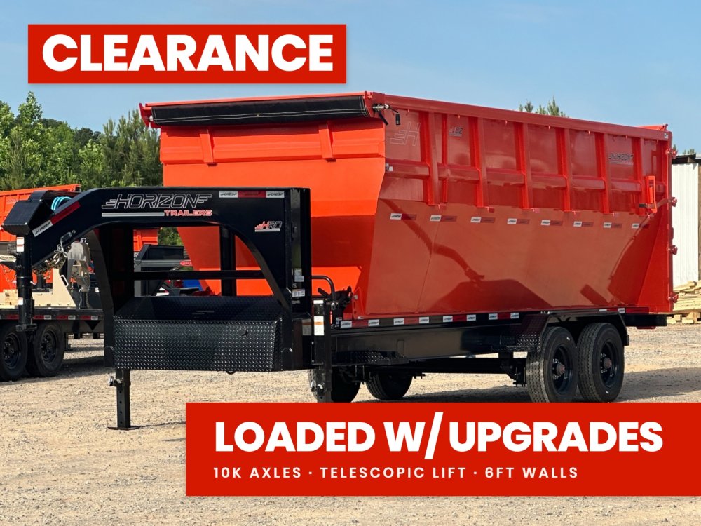 Horizon 20' HRD GN Roll off Bundle (2) 10k Axles + 1 Bin w/ 6' Walls