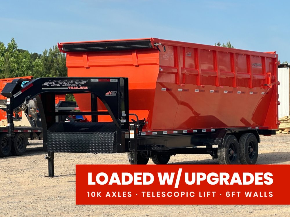 Horizon 20' HRD GN Roll off Bundle (2) 10k Axles + 1 Bin w/ 6' Walls