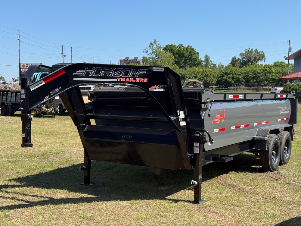 16' HZ7 GN Dump 36" Sides - 7K Axles - 620 Scissor Lift - 14 Ply Tires, 2 Speed Jackk