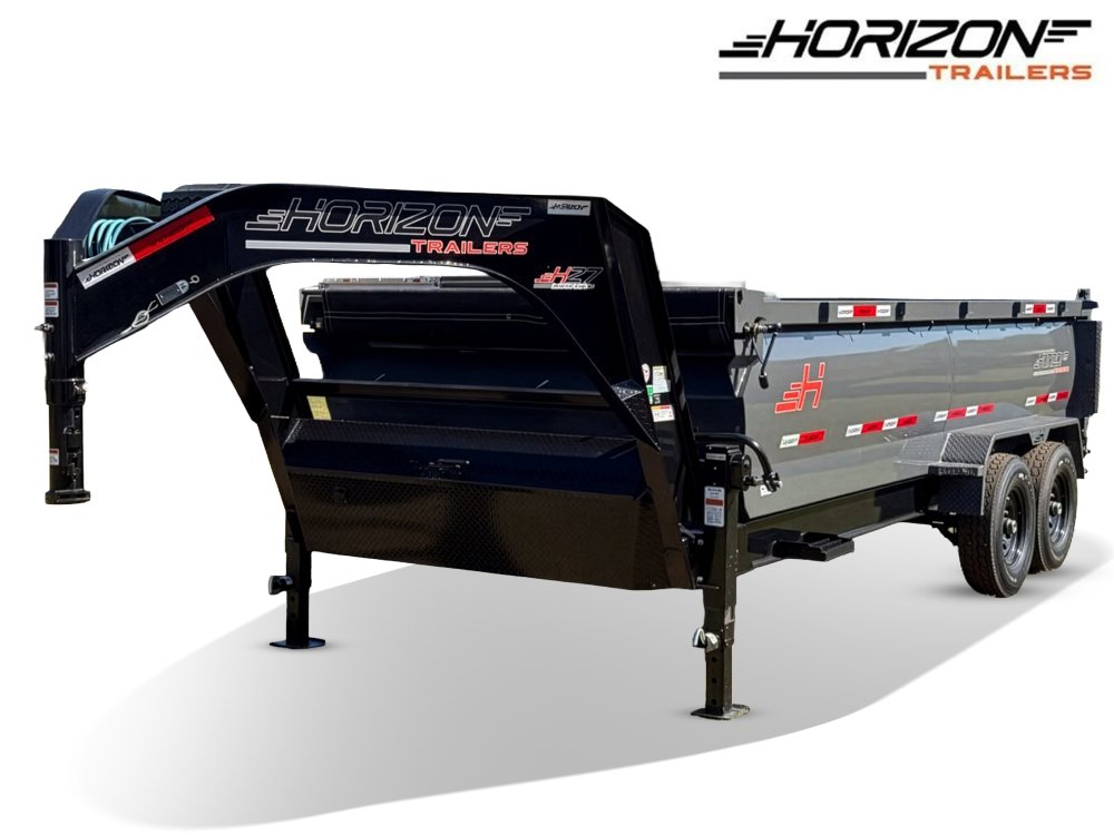 16' HZ7 GN Dump 36" Sides - 7K Axles - 620 Scissor Lift - 14 Ply Tires, 2 Speed Jackk