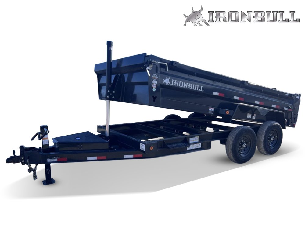 16' x 83" Iron Bull DTB Bumper Pull Dump Trailer 24" Side Walls - (2) 7,000 lb Axles - Telescopic
