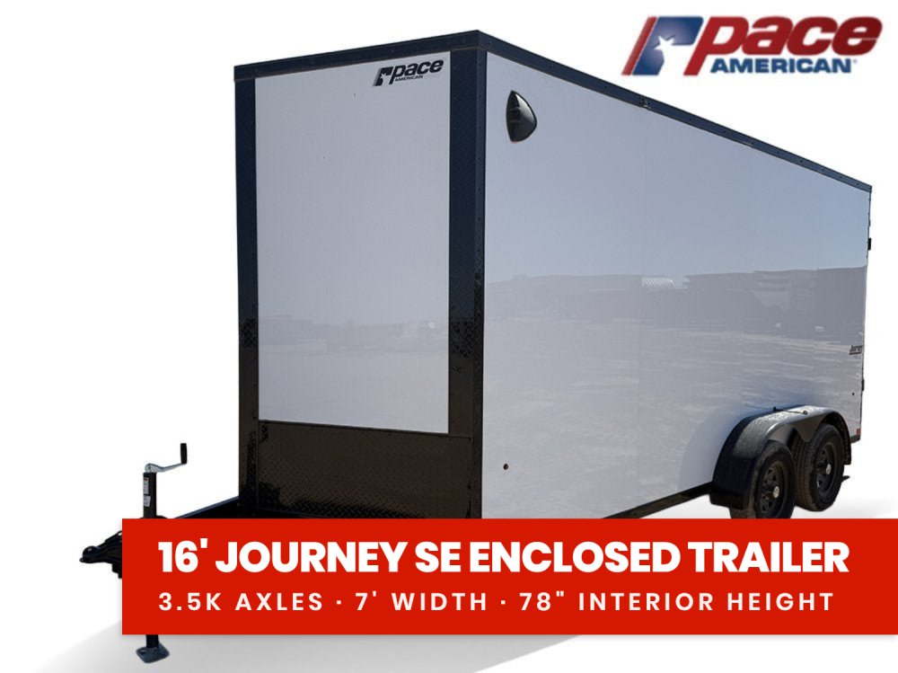 7 x 16 Journey SE Flat Top Sloped V Nose (2) 3500 lbs Axles