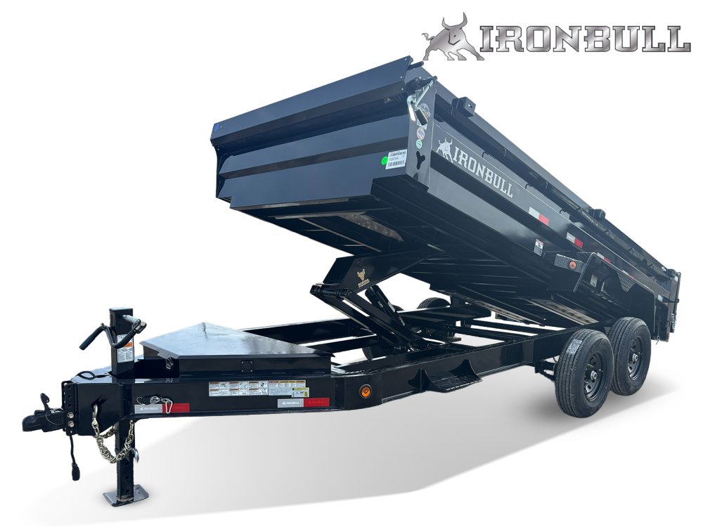 16' x 83" Iron Bull DWB Bumper Pull Dump Trailer 24" Side Walls - (2) 7,000 lb Axles