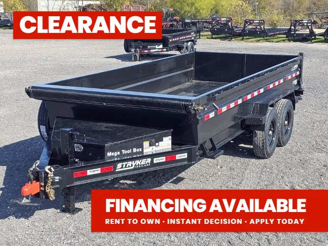 16' Stryker SDT Bumper Pull Dump Trailer 24" Side Walls - (2) 7k Axles