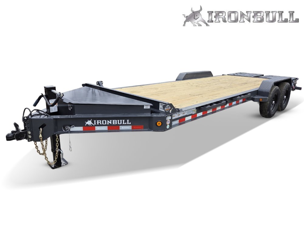 22' Iron Bull EWB Bumper Pull Equipment Trailer Mega Ramps - (2) 7,000 lb Axles