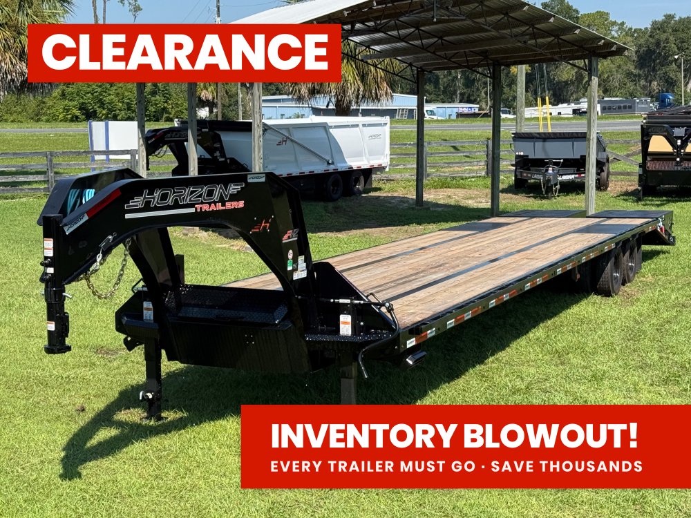 40' FHZ Gooseneck Deckover (2) 10K Axles Mega Ramps