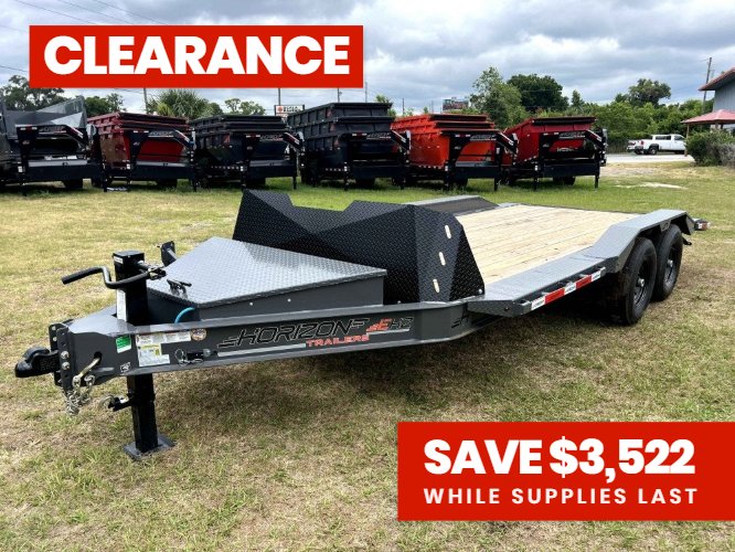 18' EHZ BP Equipment Trailer 2 - 7k Axles Slide in Ramps Drive Over Fenders