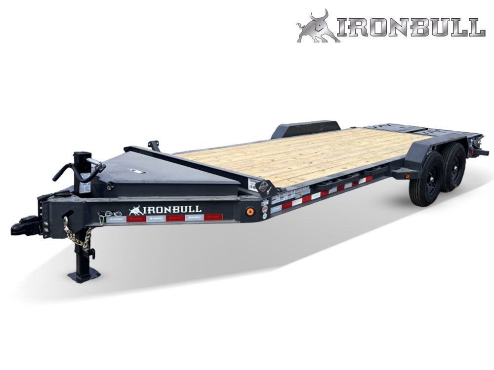 20' Iron Bull EWB Bumper Pull Equipment Trailer Mega Ramps - (2) 7,000 lb Axles
