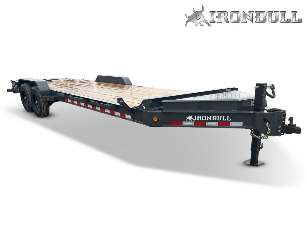 24' Iron Bull EWB Bumper Pull Equipment Trailer Mega Ramps - (2) 7,000 lb Axles