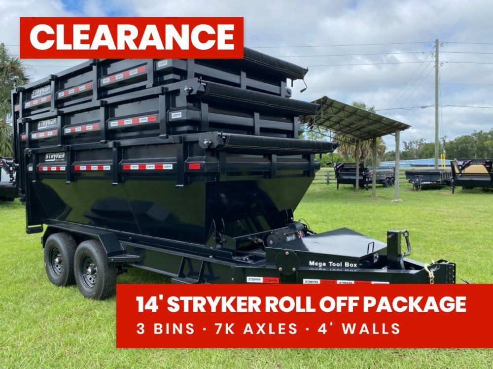 Stryker 14' BP Roll off Bundle (2) 7k Axles + 3 Bins w/ 4' Walls