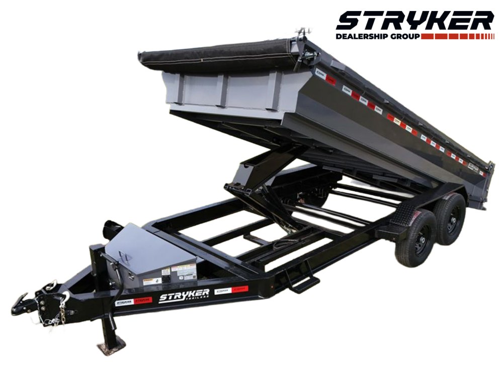 16' Stryker EDT Bumper Pull Dump Trailer 20" Side Walls - (2) 7k Axles
