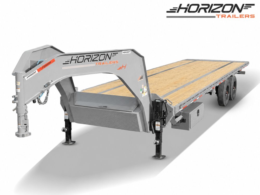 28' Horizon FFT Gooseneck Full Deckover Tilt Trailer - (2) 10K Axles - Cloud Gray