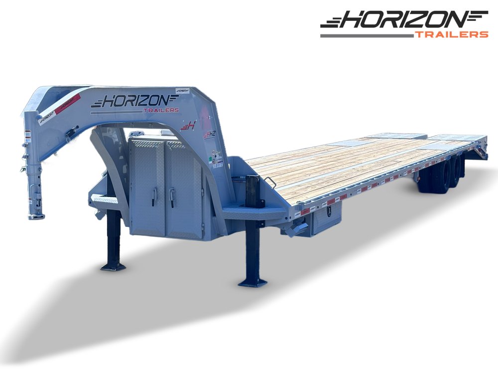 40' FHZ Gooseneck Deckover (2) 10K Axles Mega Ramps - Hydraulic Jacks