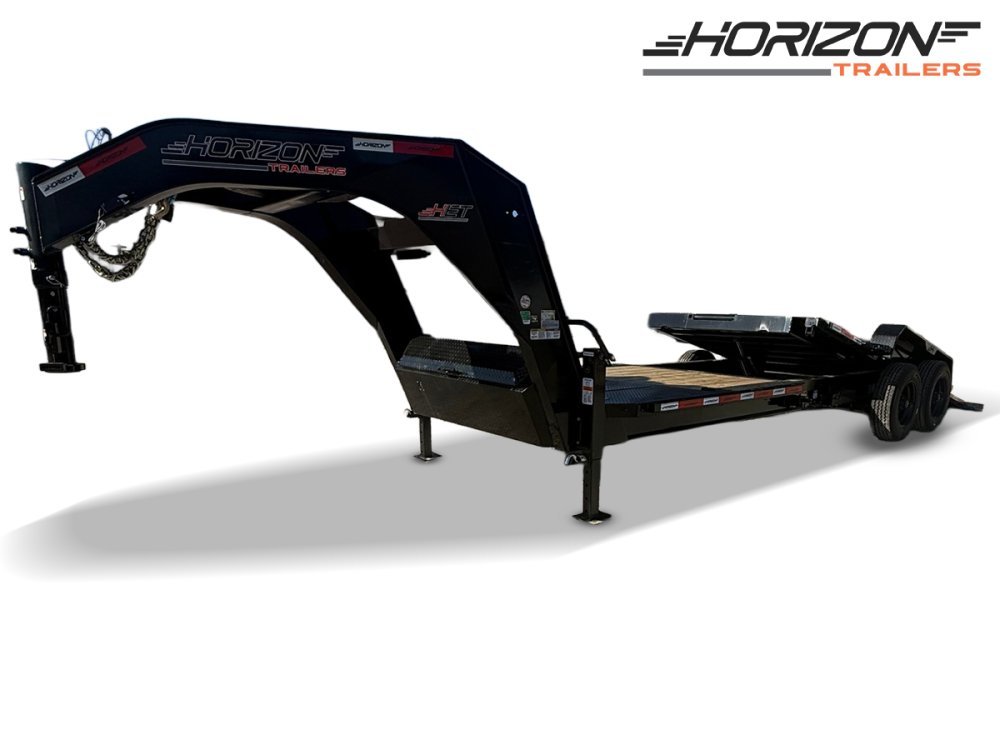 24' Horizon HET Gooseneck Equipment Tilt Trailer Drive Over Fenders - (2) 10K Axles