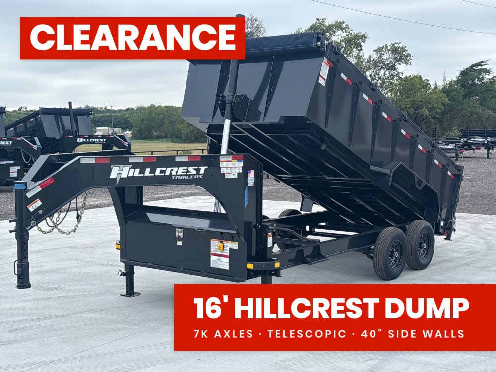 16' Dump Trailer GN 40" Side Walls - Telescopic Lift - 7k Axles