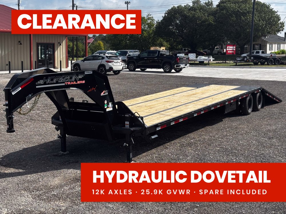 40' FYZ Gooseneck Flat deck Hydraulic Dovetail 12K Axles