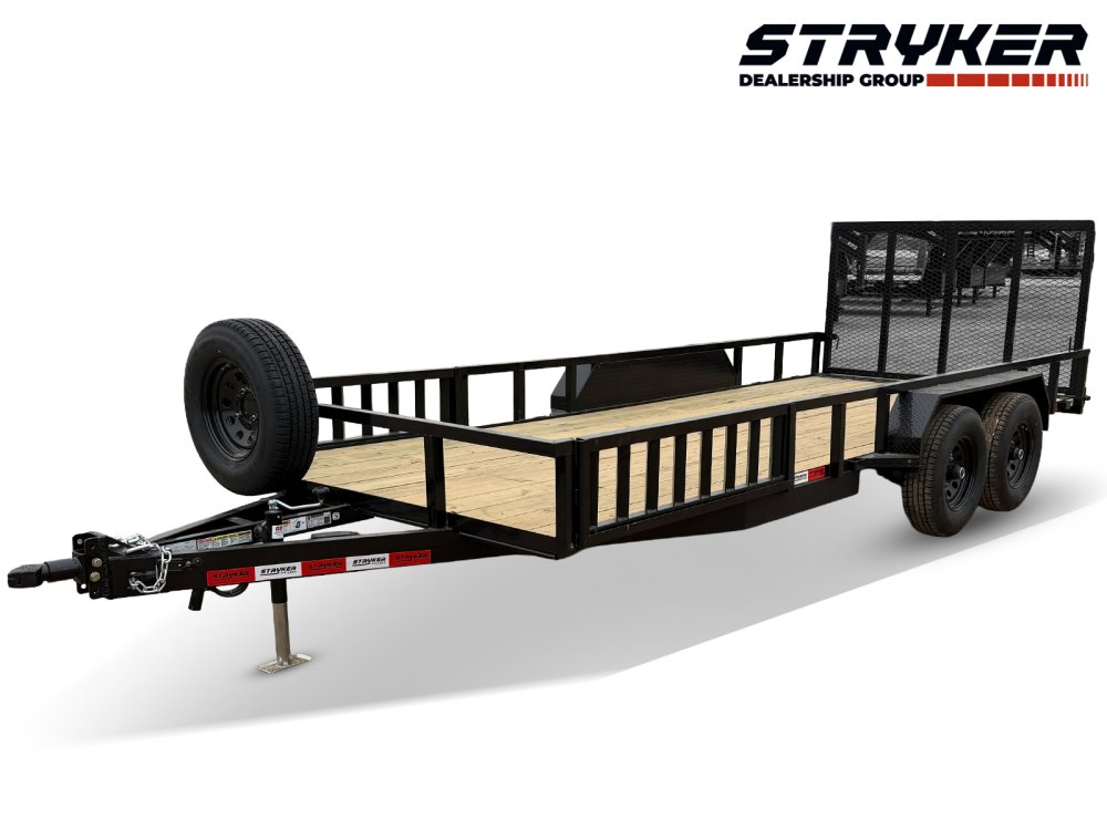 18' Utility Trailer (2) 5.2K Axles, 83" Wide, Side Ramps and 4' Gate