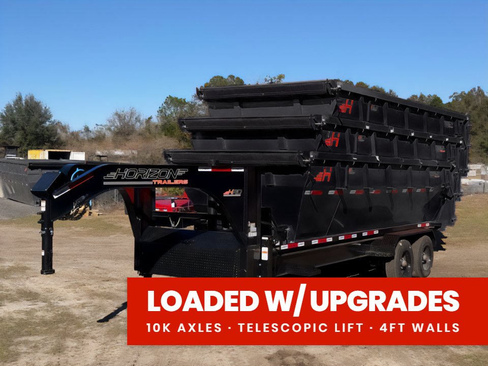 Horizon 20' HRD GN Roll off Bundle (2) 10k Axles + 3 Bins w/ 4' Walls