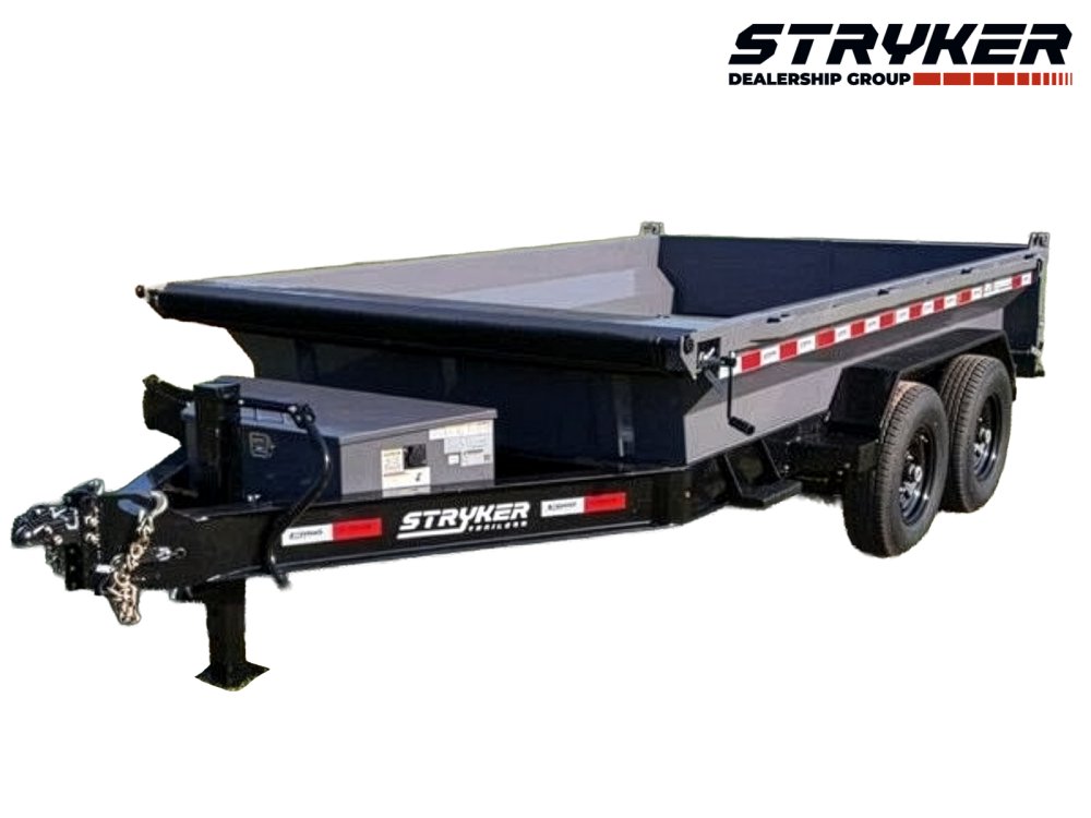 12' Stryker EDT Bumper Pull Dump Trailer 20" Side Walls - (2) 7k Axles