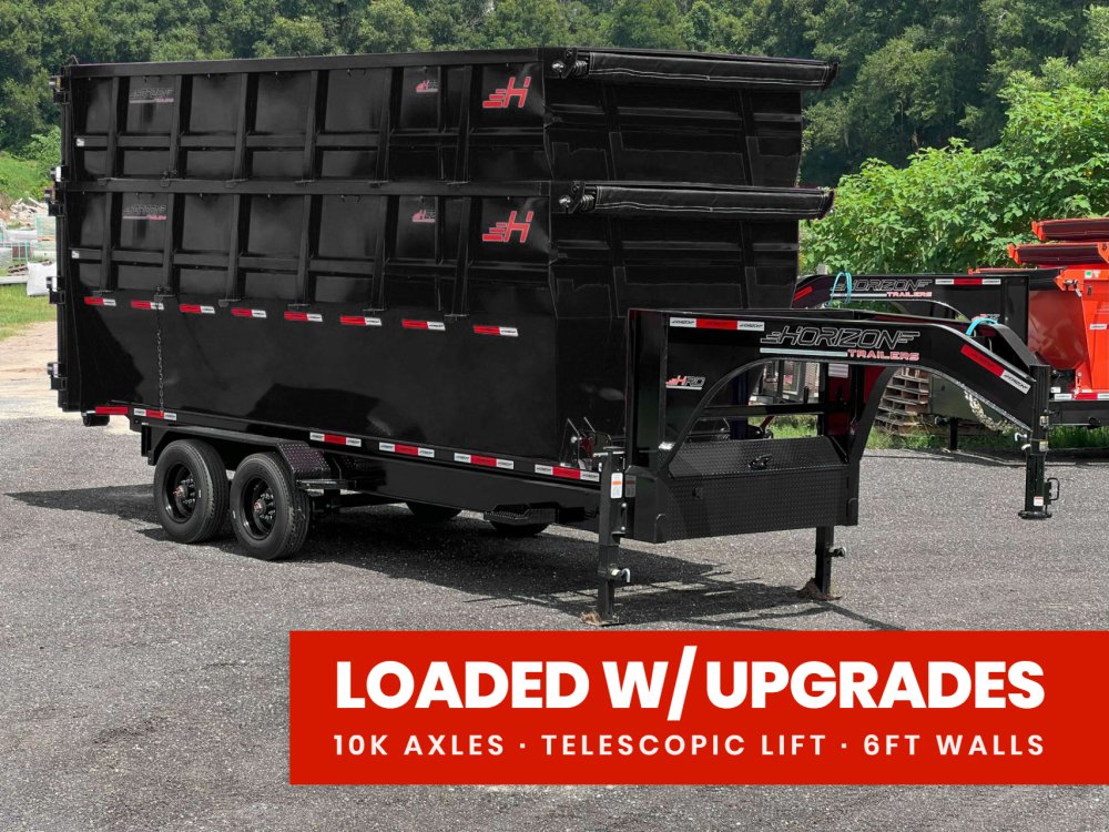 Horizon 20' HRD GN Roll off Bundle (2) 10k Axles + 2 Bins w/ 6' Walls