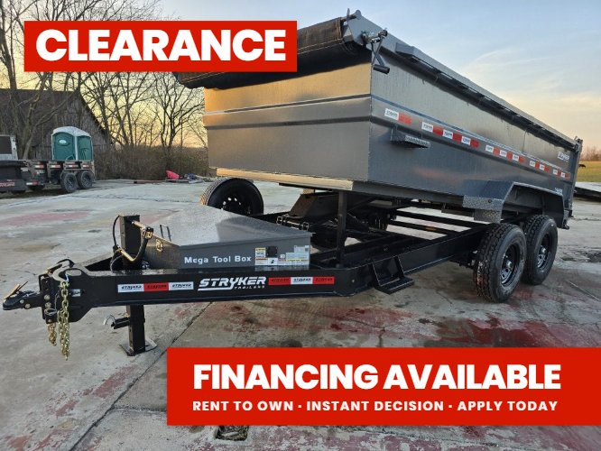 14' Stryker SDT Bumper Pull Dump Trailer 36" Side Walls - (2) 7k Axles