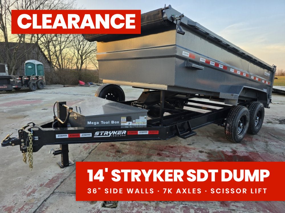 14' Stryker SDT Bumper Pull Dump Trailer 36" Side Walls - (2) 7k Axles