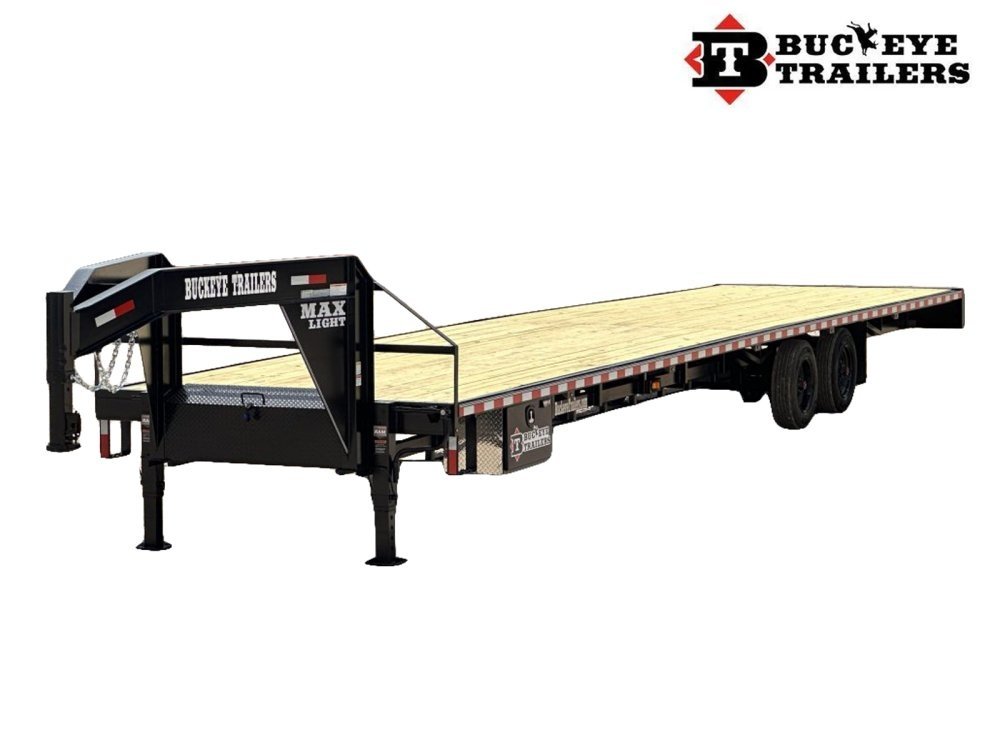 40" Max Light Gooseneck Hotshot Trailer (2) 10K Axles, 102" Wide, 10' Aluminum Ramps