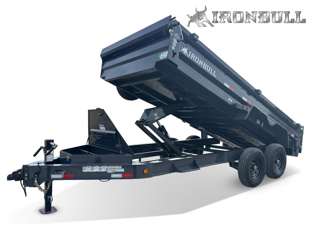 14' x 83" Iron Bull DWB Bumper Pull Dump Trailer 24" Side Walls - (2) 7,000 lb Axles