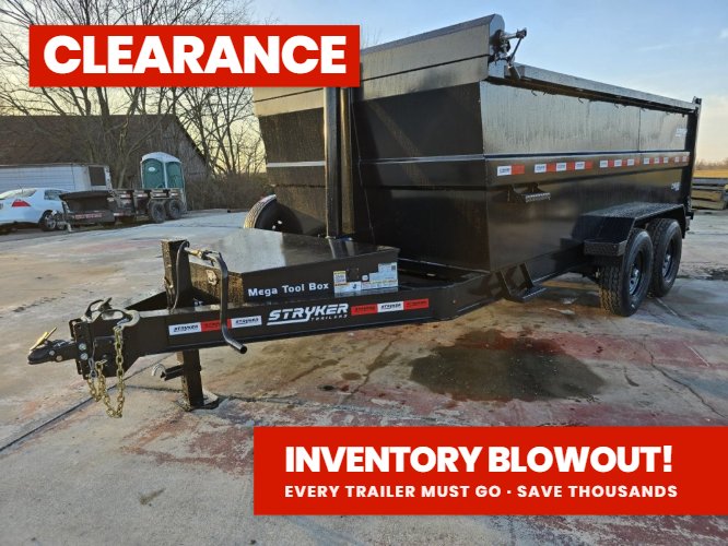 14' Stryker SDT Bumper Pull Dump Trailer 48" Side Walls - (2) 7k Axles