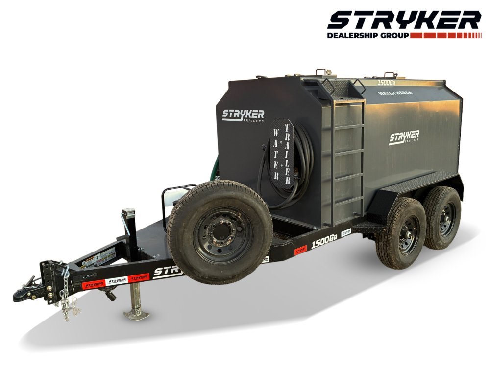 1000 Gallon Water Tank Trailer with Pump and Hose