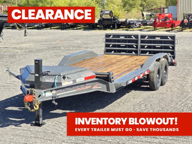 EHZ 20' x 83" BP EQUIPMENT TRAILER (2) 7K Axles, Mega Ramps, 14 Ply Tires