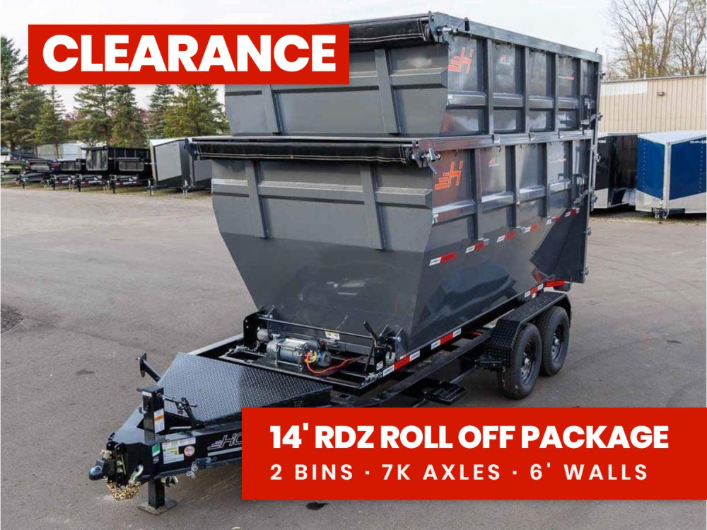 Horizon 14' RDZ BP Roll off Bundle (2) 7k Axles + 2 Bins w/ 6' Walls