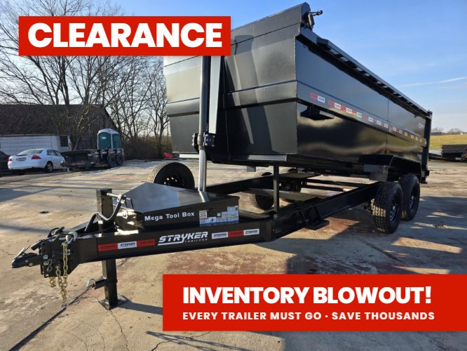 16' Stryker SDT Bumper Pull Dump Trailer 48" Side Walls - (2) 7k Axles