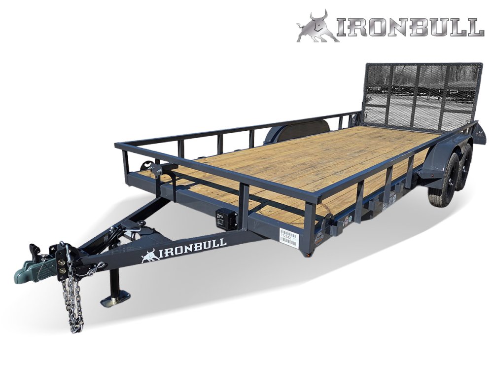 18' x 83" Iron Bull UTB Bumper Pull Utility Trailer - (2) 3,500 lb Axles