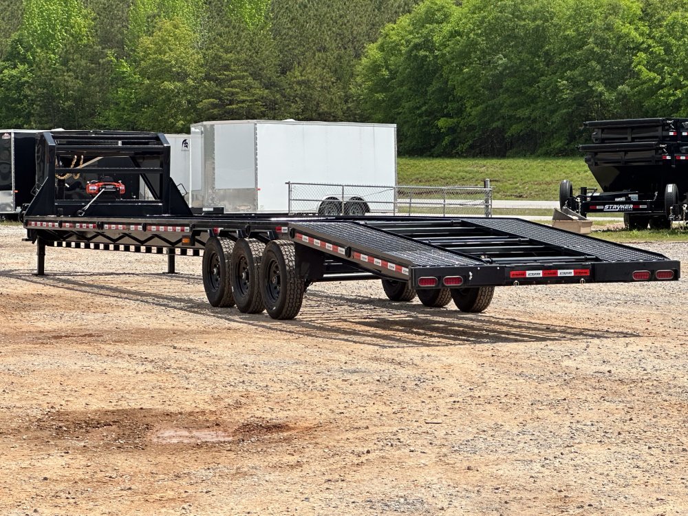 44' Stryker Gooseneck Mesh Deck Multi Car Hauler (3) 7k Axles - 12k GVWR Derated - Black