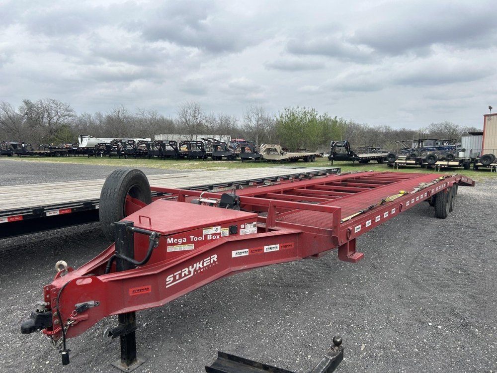 36' Bumper Pull Two Car Trailer (2) 8k Axles - Mesh Deck - 14 ply Tires & Spare - Winch