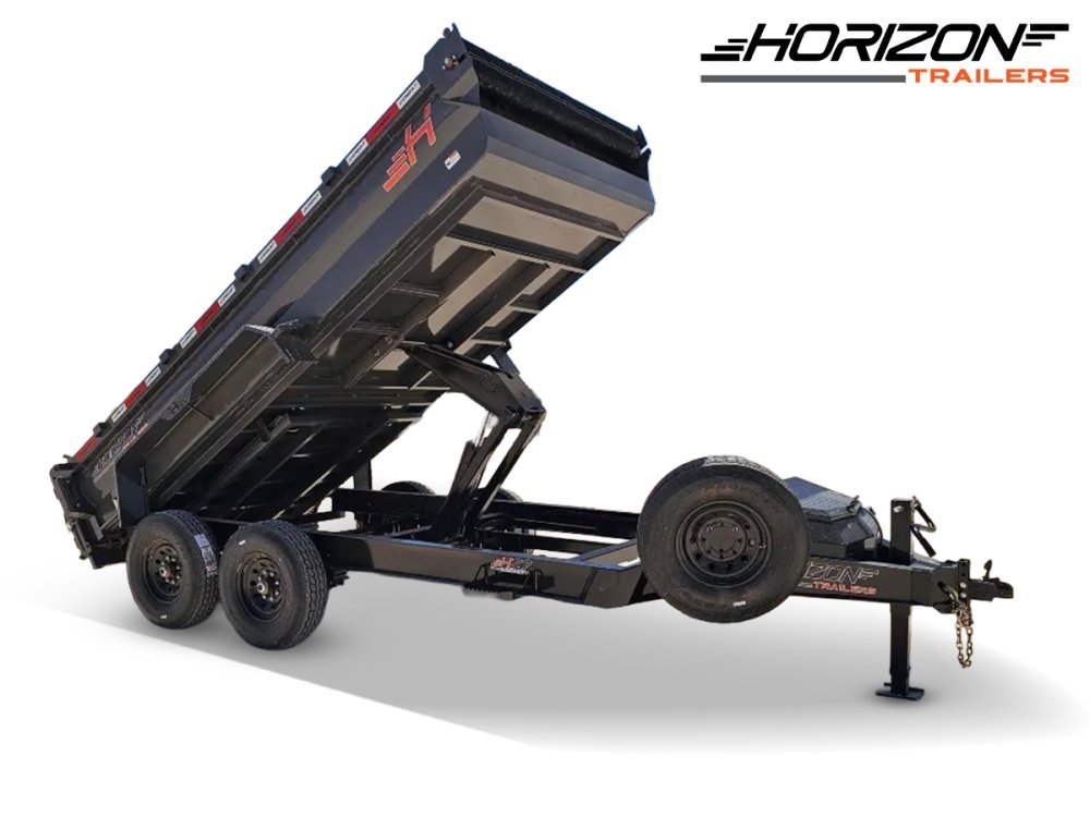 14' Horizon HZ7 Bumper Pull Dump Trailer 24" Side Walls - (2) 7K Axles