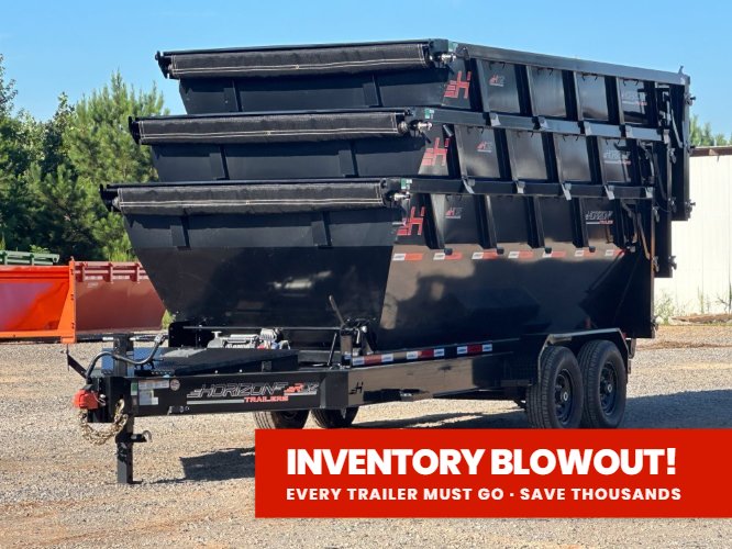 Horizon 16' RDZ BP Roll off Bundle (2) 7k Axles + 3 Bins w/ 4' Walls