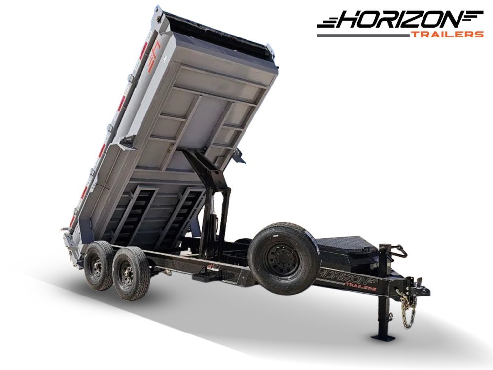14' Horizon HZ7 Bumper Pull Dump Trailer 24" Side Walls - (2) 7K Axles
