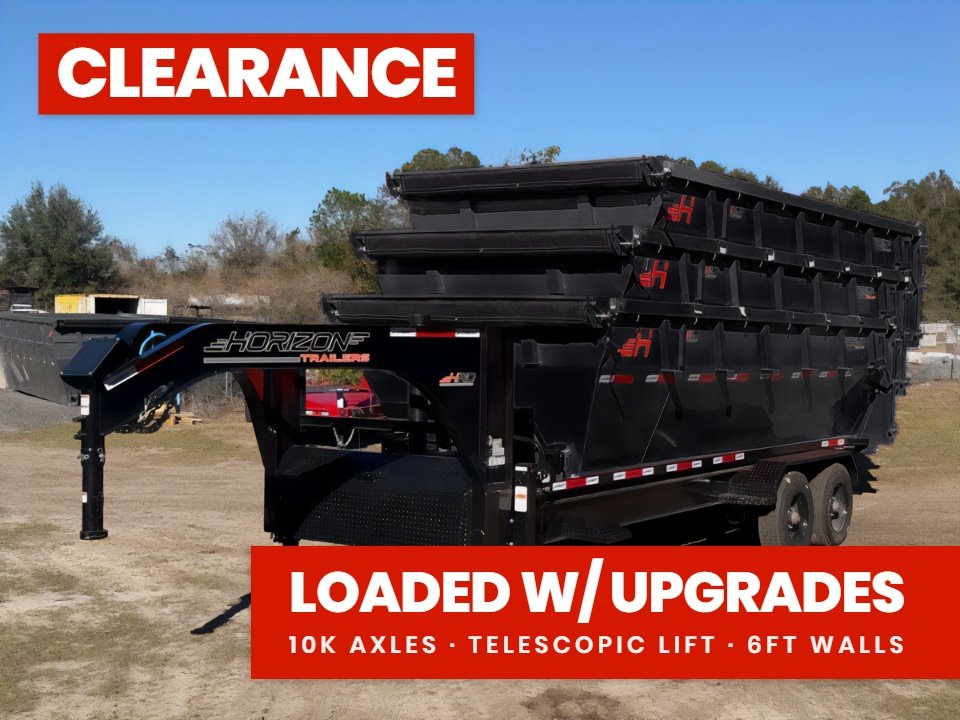 Horizon 20' HRD GN Roll off Bundle (2) 10k Axles + 3 Bins w/ 4' Walls